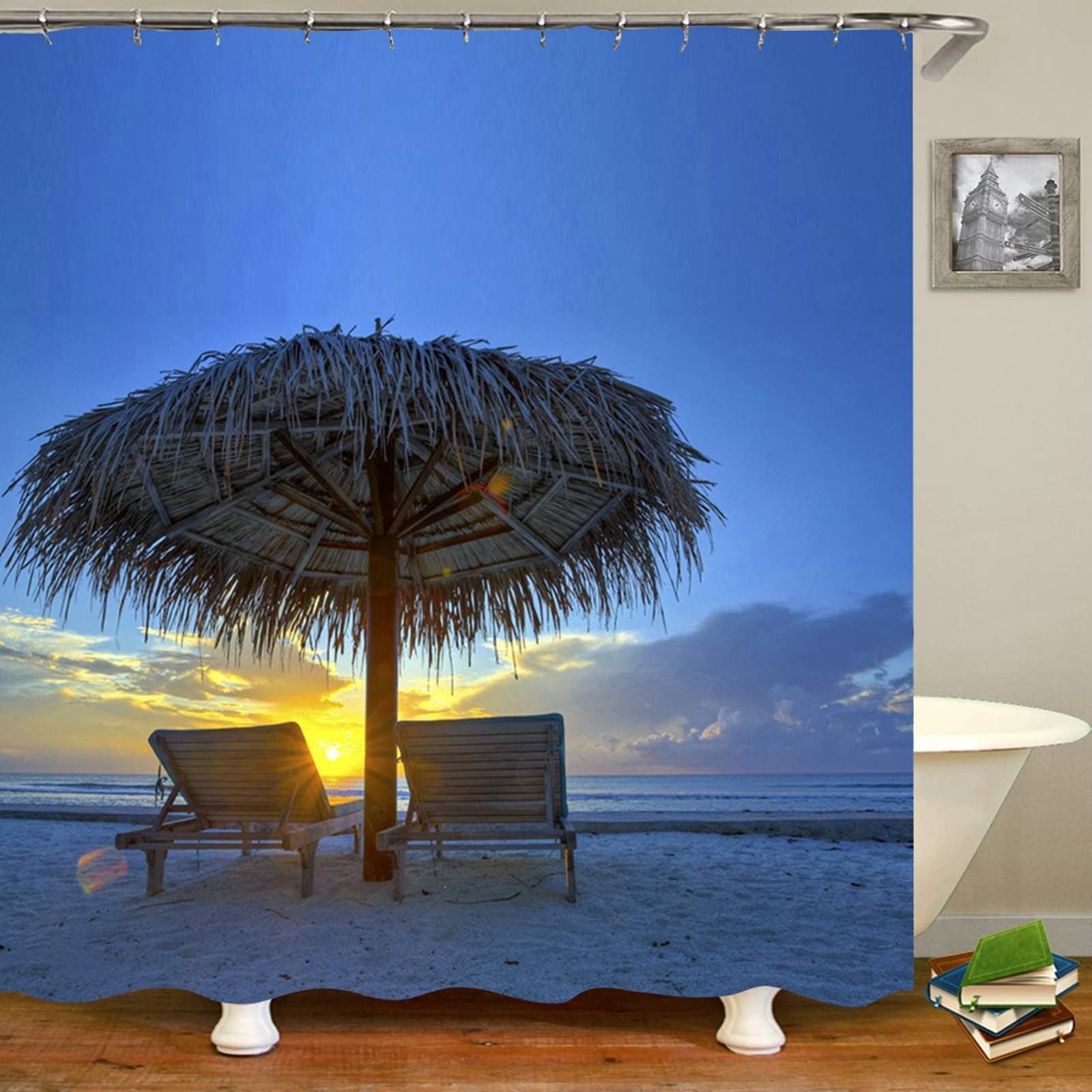 Tenda Doccia 150x200 Antimuffa, Poliestere Multicolore Spiaggia e sedie Tenda vasca da bagno, lavabile, asciugatrice rapida