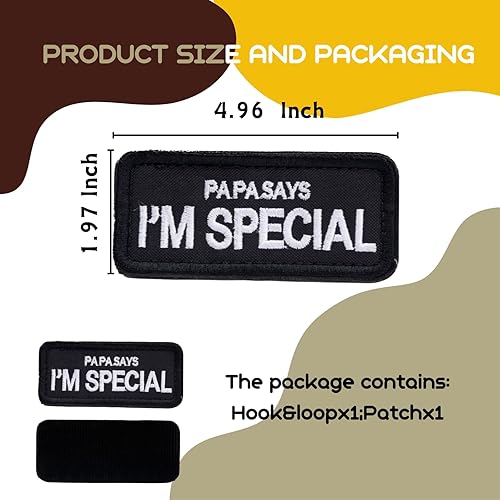 Miniatura 4 de Parche para perros original táctico militar mascota negro papá dice que soy especial