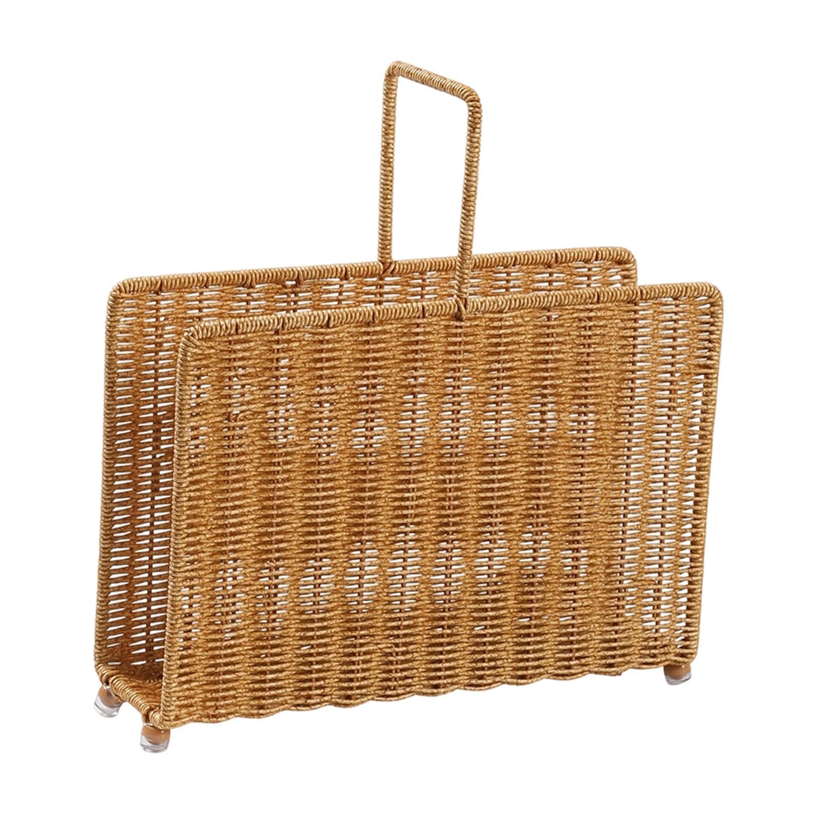 CALANDIS Magazine Rack Display Stand Books Storage Woven Basket for Hotel Coffee Shop | Magazine Racks | Home Organization | Household Supplies & Cleaning | Home & Garden-picture-15