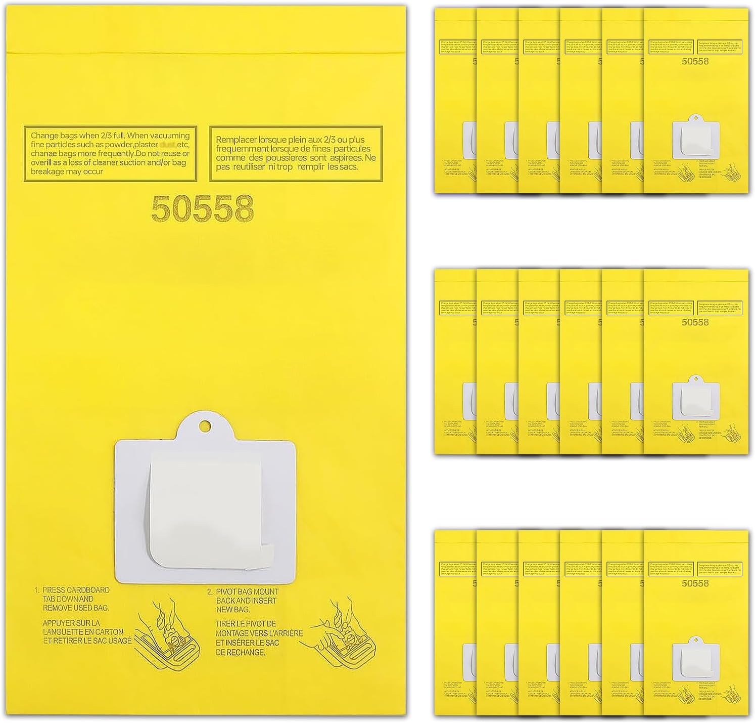 45 Pack Replacement Vacuum Bags - Compatible with Kenmore Canister Type C/Q 5055, 50555, 50557, 50558, and Panasonic Type C-5 C-18 - Premium Canister Vacuum Bags (45PCS)