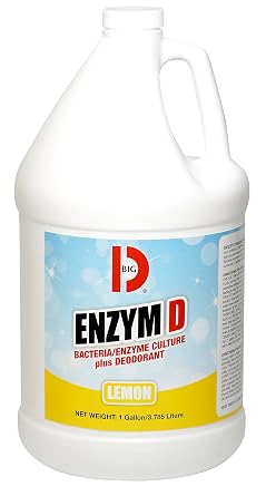 Big D 1500 Enzym D Digester Deodorant, Lemon Fragrance, 1 Gallon Pack of 4 - Breaks down organic waste and destroys odors - Ideal for use on urine in restrooms and carpets