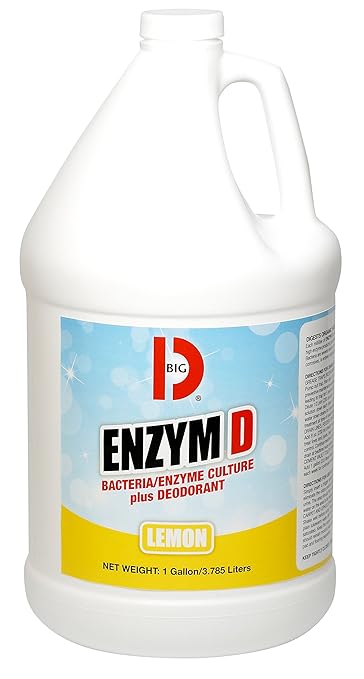 Big D 1500 Enzym D Digester Deodorant, Lemon Fragrance, 1 Gallon (Pack of 4) - Breaks down organic waste and destroys odors - Ideal for use on urine in restrooms and carpets