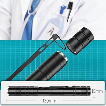 LED Pocket Pen Light Flashlight Small Mini Flashlight Handheld Pen Lights Penlight with Clip for Camping Outdoor Emergency Inspection (1)