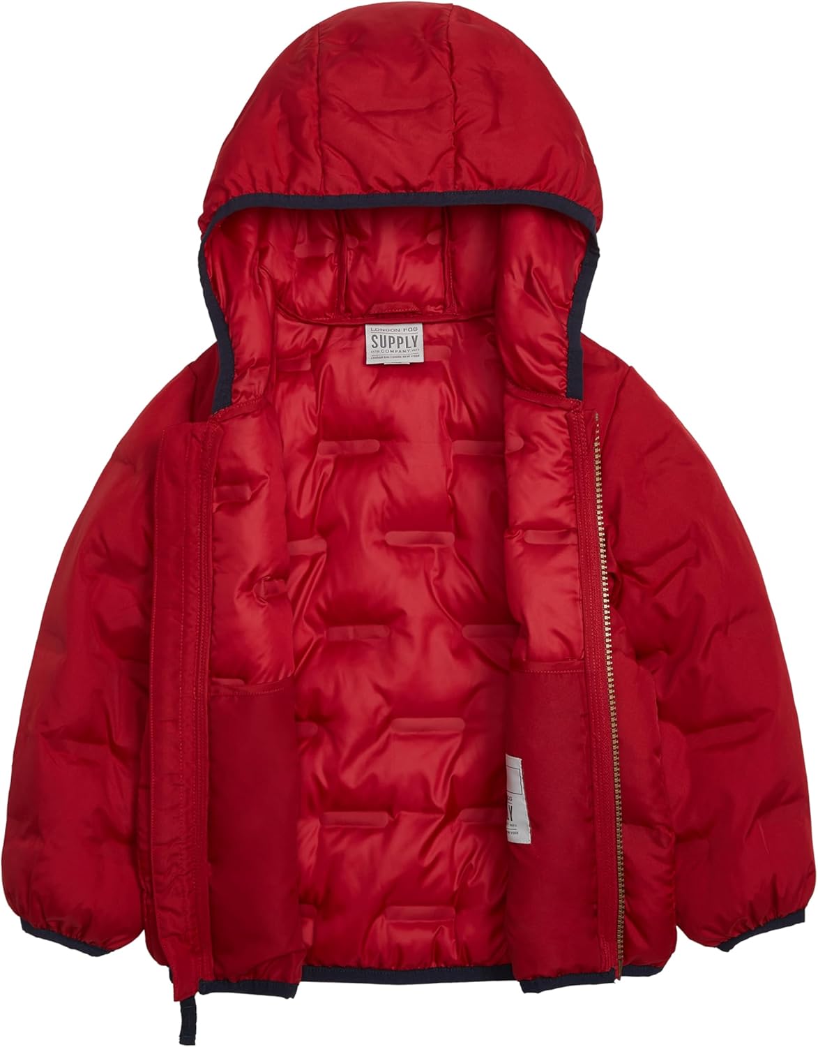 LONDON FOG Unisex Kid's Midweight Quilted Puffer Jacket Hooded Coat - Image 3