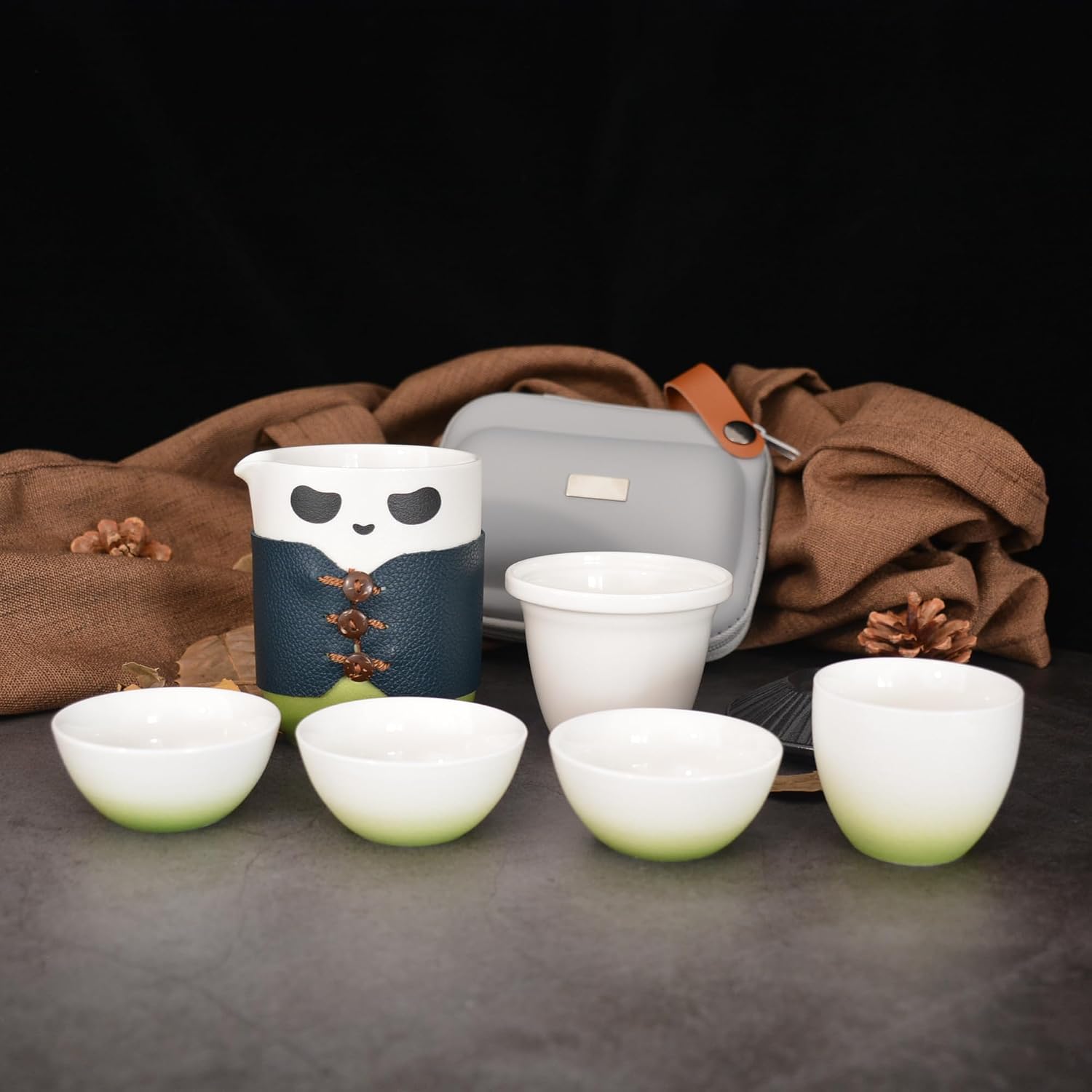 1 Set, Panda-Themed Creative Tea Pot and Cup Travel Set, Handcrafted Ceramic Coffee/Tea Cups, Modern Adorable Style, Ideal for Traveling/Dining, Perfect for Valentine's Day/Birthday Gifts
