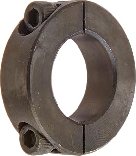 Part 2C-100, Mild Steel, Black Oxide Plating, Clamping Collar, 1 inch bore, 1 3/4 inch OD, 1/2 inch Width, 1/4-28 x 5/8" Clamp Screw