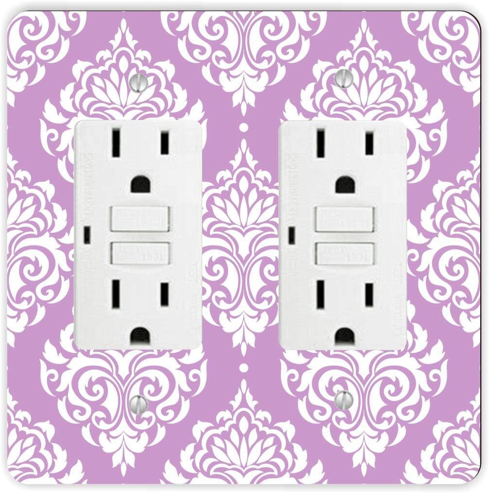 Lavender Seamless Damask -Light Switch Plate Cover - Double GFI Double Rocker - Two Gang Switch Plate Cover Switch Plate Cover