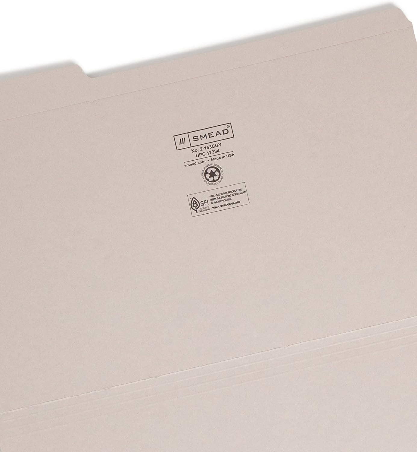 Smead File Folder, Reinforced 1/3-Cut Tab, Legal Size, Gray, 100 per Box (17334)