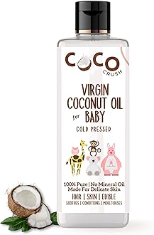 Pure Organic Virgin Coconut Oil for Baby Hair Massage | Cold Pressed, Straight from Kerala (200ml)