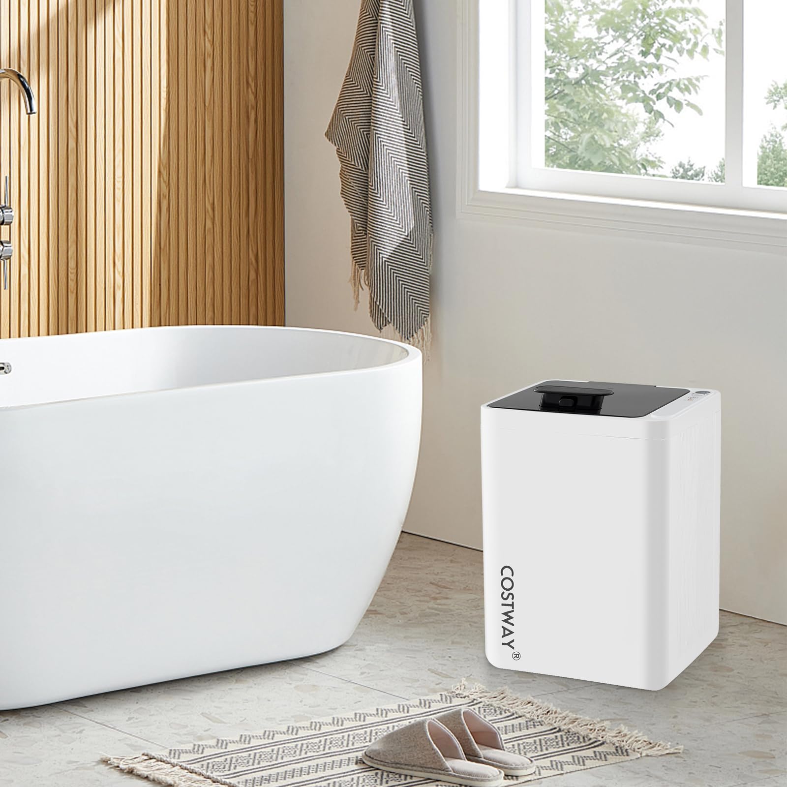 COSTWAY Scaldasalviette 23L con Spegnimento Automatico e Timer a 6 Livelli | Scalda Salviette da Bagno Elettrico con Display LED per SPA, Terme e Hotel
