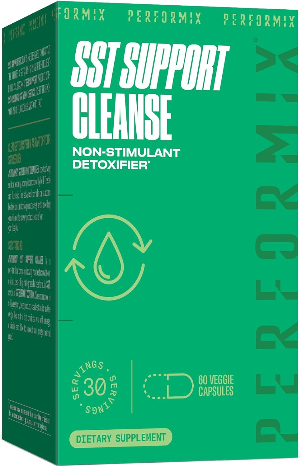 PERFORMIX SST Support Cleanse Non-Stimulant Liver Detox 60 Capsules - Made with Milk Thistle and Turmeric to Support Healthy Liver Function and Promotes Regularity