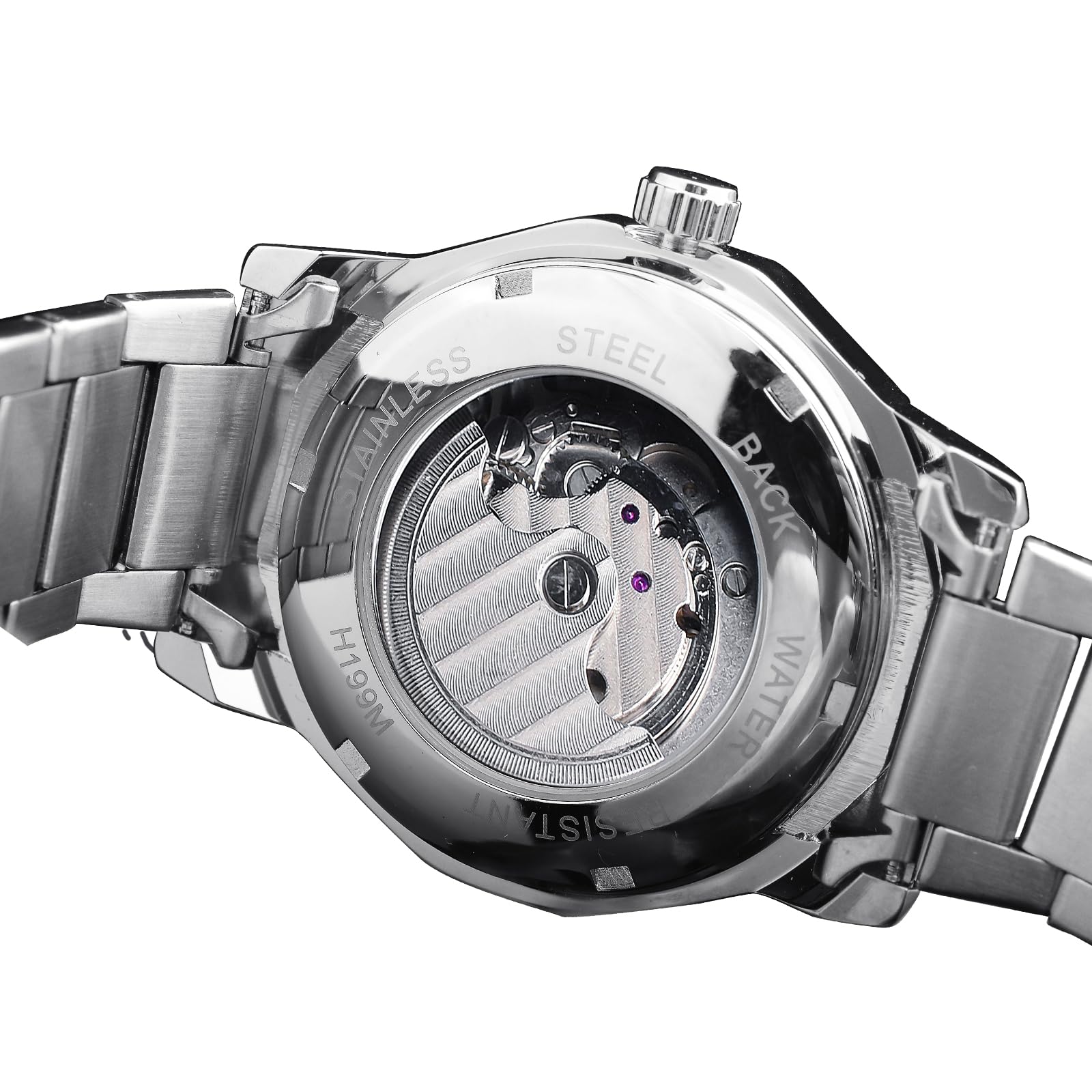 FORSINING Herren Skelett Automatik Tourbillon Uhr Selbstaufzug Hohl Mechanische Uhr Tourbillion Rhombus Edelstahl Armbanduhr Gold oder Schwarz