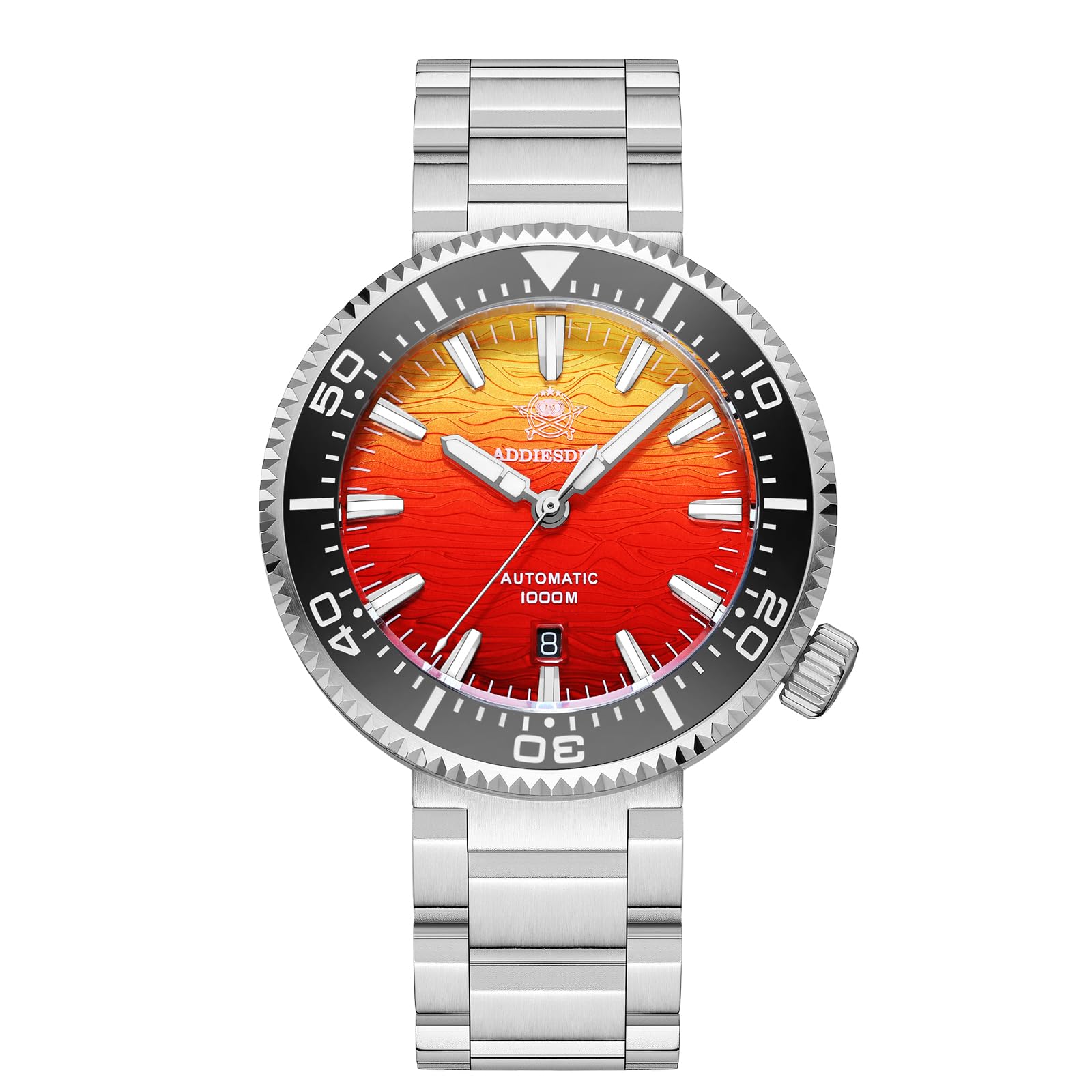 ADDIESDIVE Orologio Subacqueo 1000 M Impermeabile 8215 Automatico Valvola di Escape dell'Elio,Quadrante con Gradiente Zaffiro Sintetico Luminoso AD2526