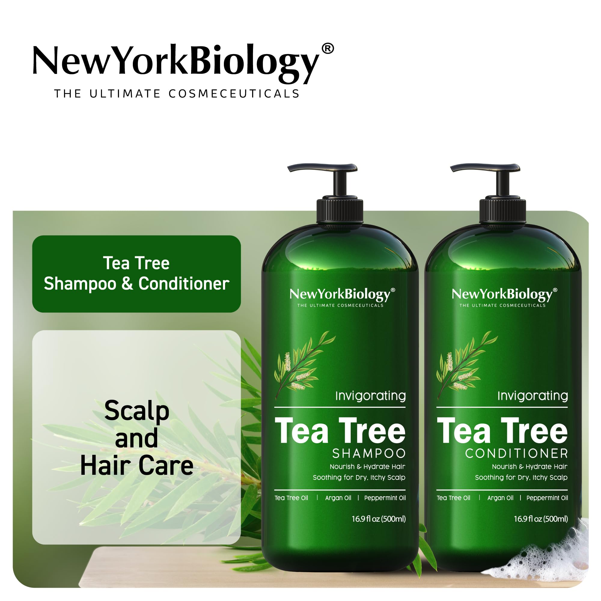 New York Biology Cleansing Shampoo and Conditioner Set for Hair and Scalp