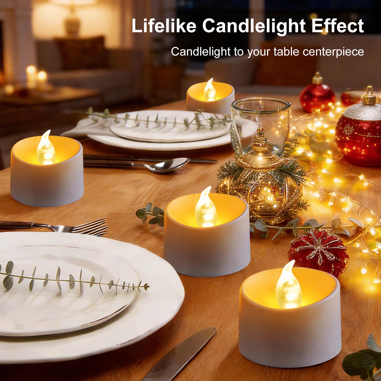 Candele a LED senza fiamma, confezione da 100 candele votive a batteria, a lunga durata, luce bianca calda, per centrotavola da matrimonio, decorazioni per Halloween e Natale