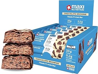 MaxiNutrition Classic Protein Bar Chocolate Brownie 16 x 40g - Protein Riegel mit 50% Eiweiß, 20g Protein pro Riegel, low sugar (0,2g), ohne Zuckerzusatz, ohne künstliche Aromen/Farbstoffe