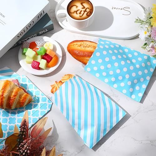 Miniatura 4 de Sweetude 400 bolsas de papel para galletas a granel de 5 x 7 pulgadas, bolsas planas pequeñas para bufé de dulces para Pascua, Navidad, boda, baby