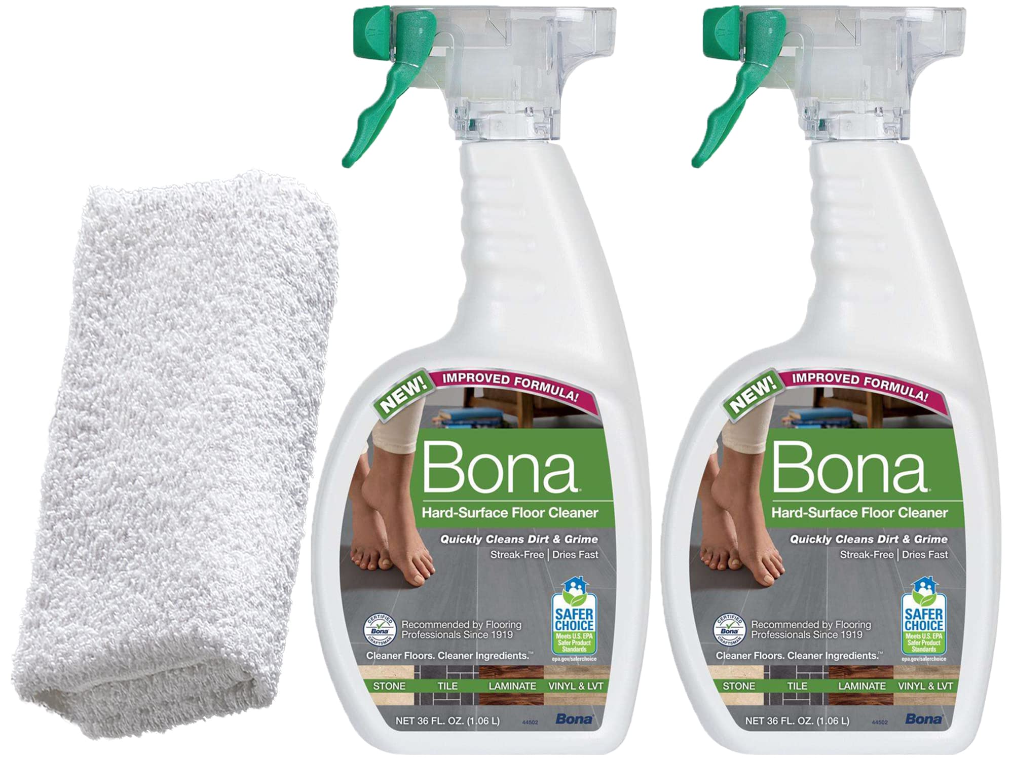 Buy 2 Bona Hard Surface Floor Cleaners, 36oz Unscented Floor Cleaner Spray + Daley Mint Towel