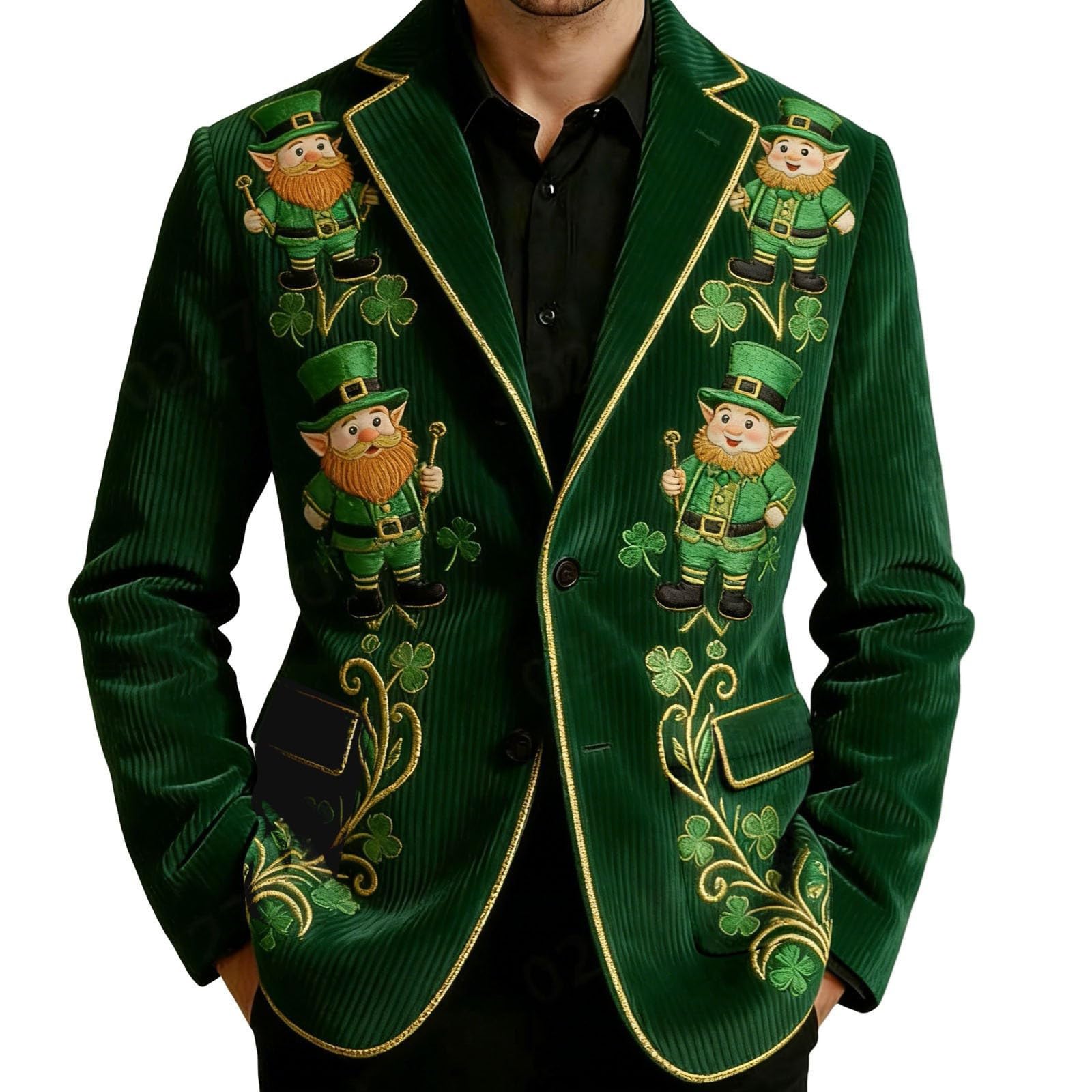 Elegante chaqueta de pana con estampado de esmoquin para hombre, estilo casual, para negocios y eventos nocturnos, discotecas, escenarios