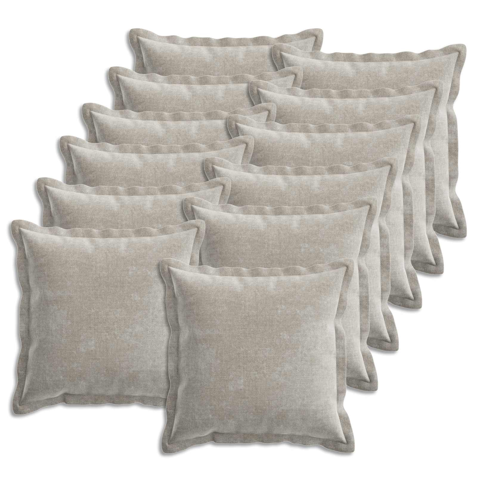 vidaXL Kissenbezug 12 STK. Houten Hellgrau 45 x 45 cm Chenille-Stoff
