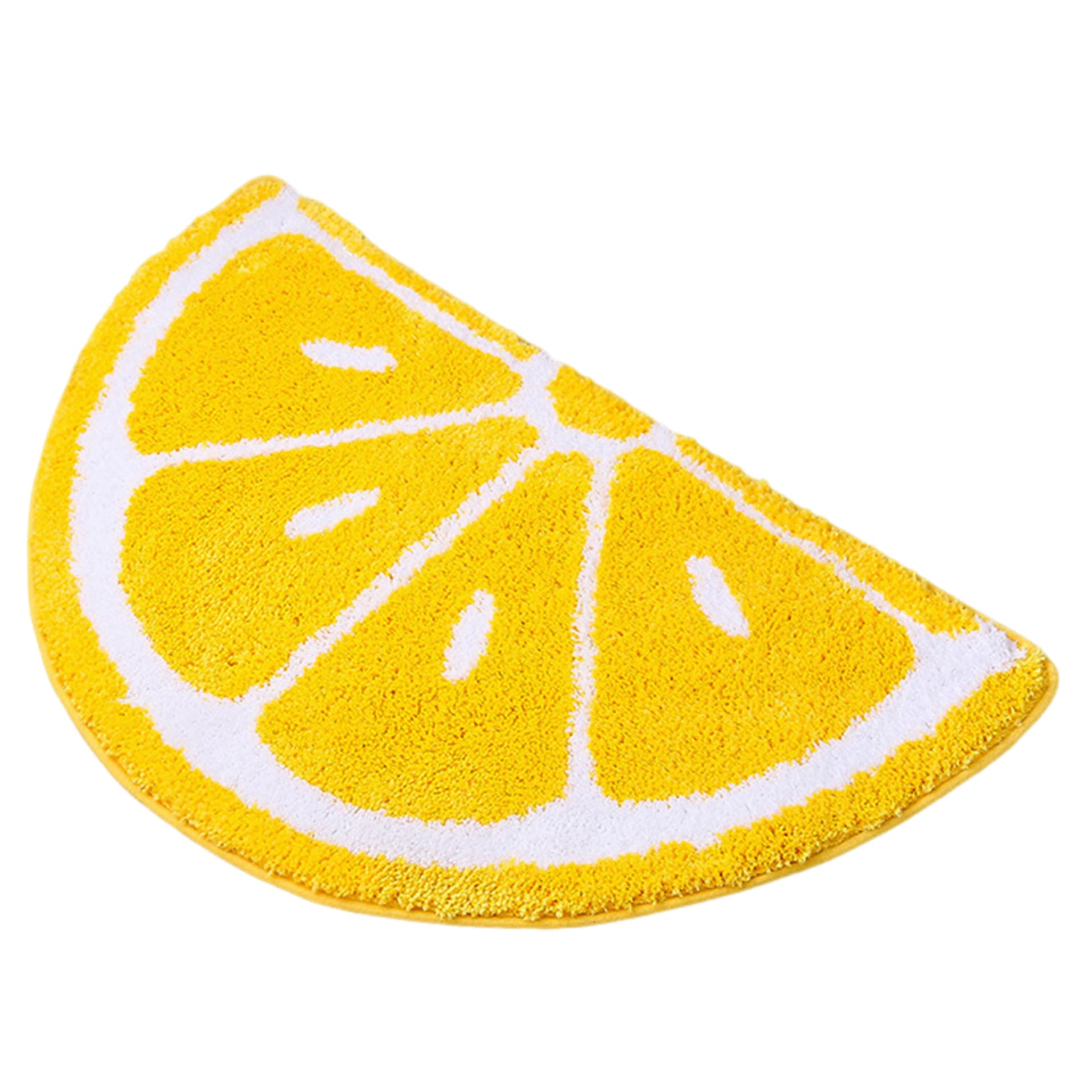 Tapis absorbant citron pour douche avec dossier antidérapant sécurisé 50x80cm