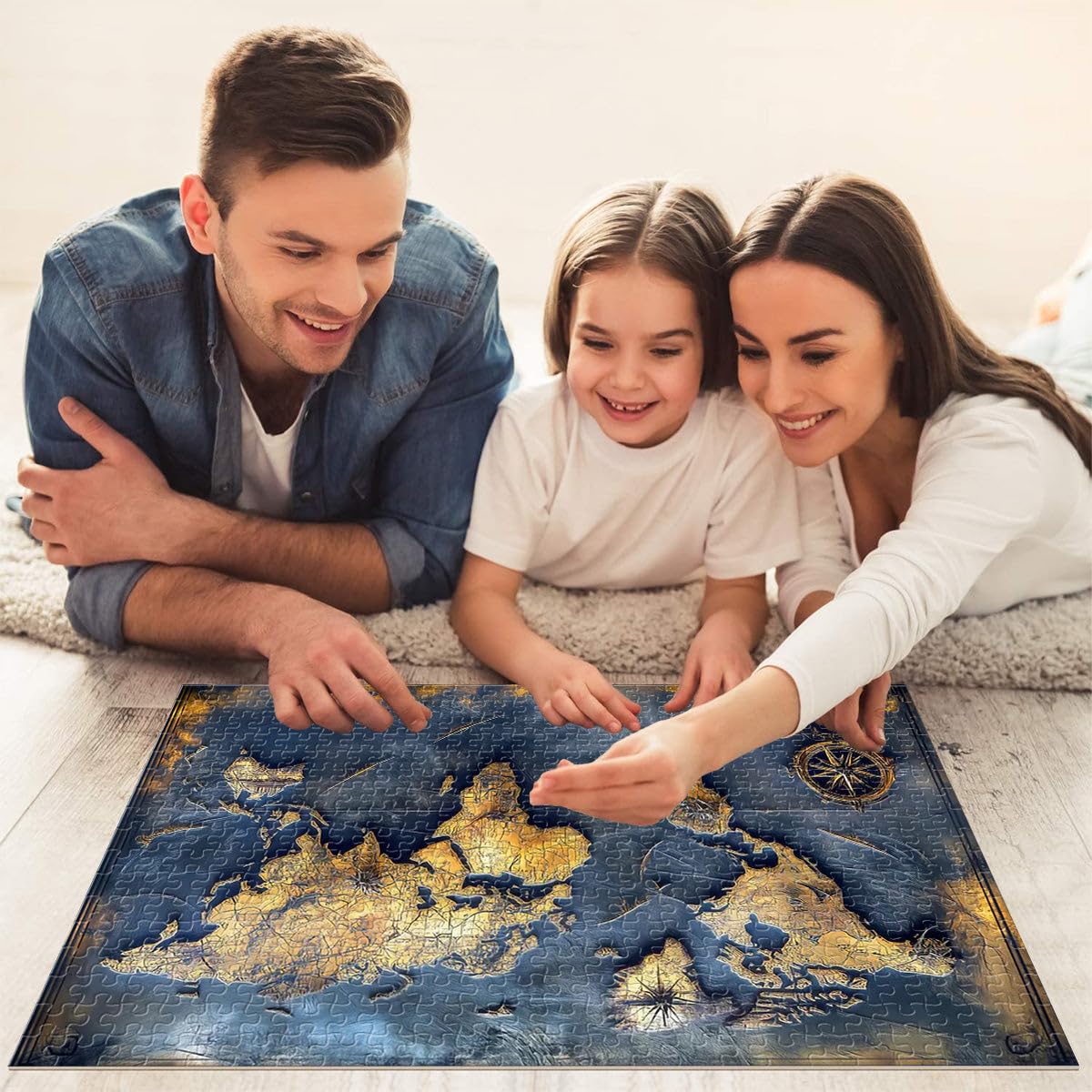 Puzzle Adulte 2000 pièces Carte du Monde Vintage Jouets de Divertissement Familial Chaque pièce est Unique - Jeu Familial Stimulant et Amusant 70x100cm