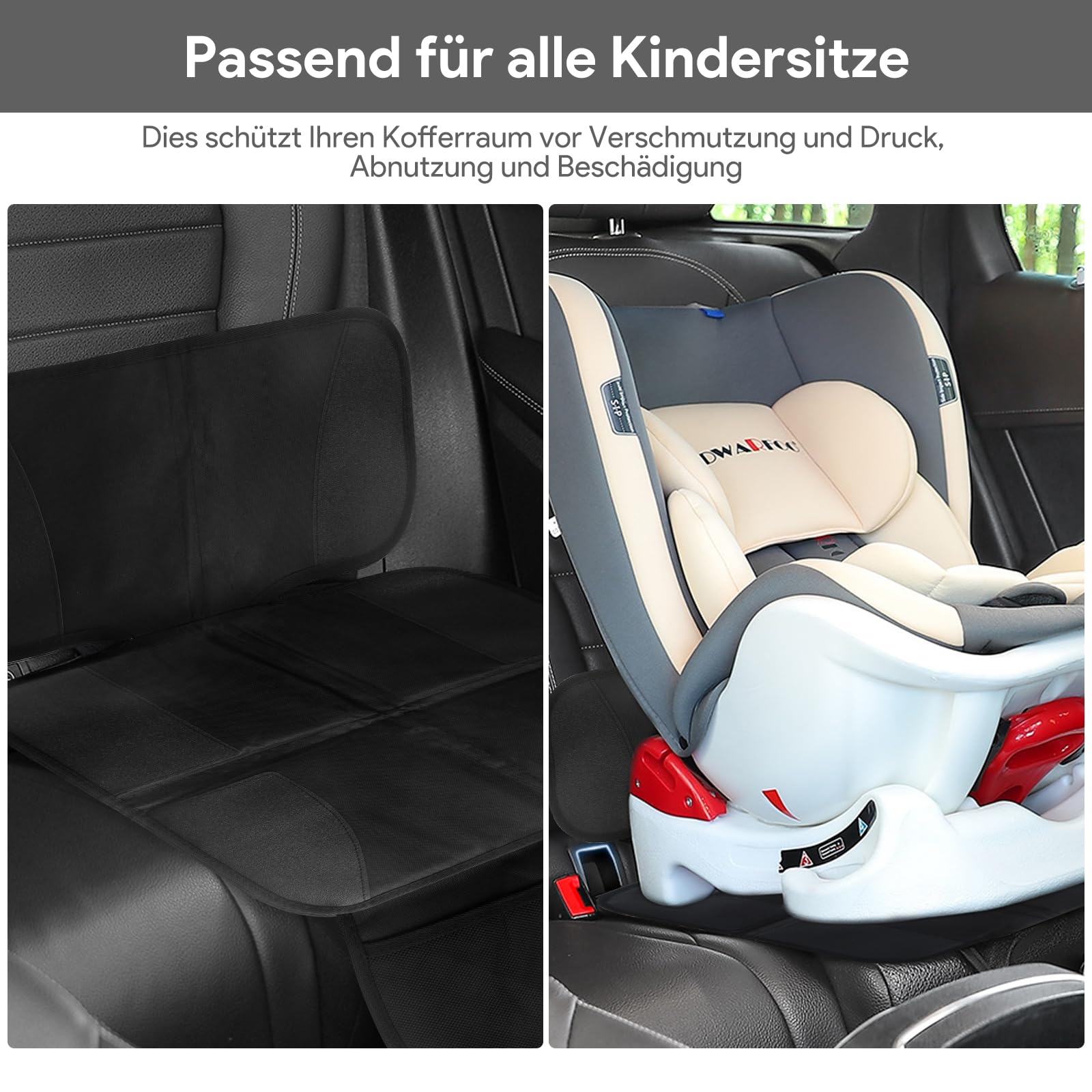 Podkładka pod fotelik samochodowy, kompatybilna z ISOFIX, wodoodporny i antypoślizgowy ochraniacz na fotelik samochodowy dla dzieci, uniwersalny rozmiar, podkładka ISOFIX do fotelików dziecięcych