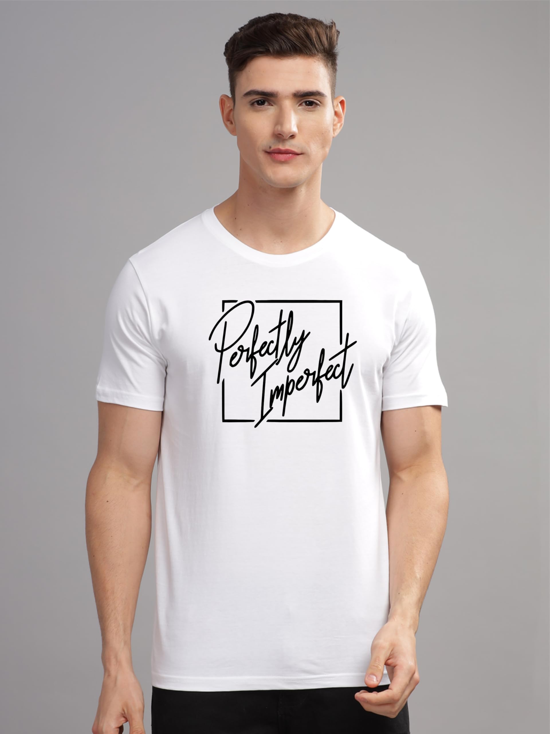ADRO Camiseta estampada para hombre de algodón de alta calidad con estampado gráfico