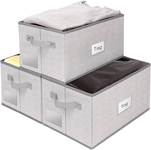 Kntiwiwo Cestas de almacenamiento de tela para estantes de armario, cajas de almacenamiento decorativas, cesta rectangular con asas, etiquetas para