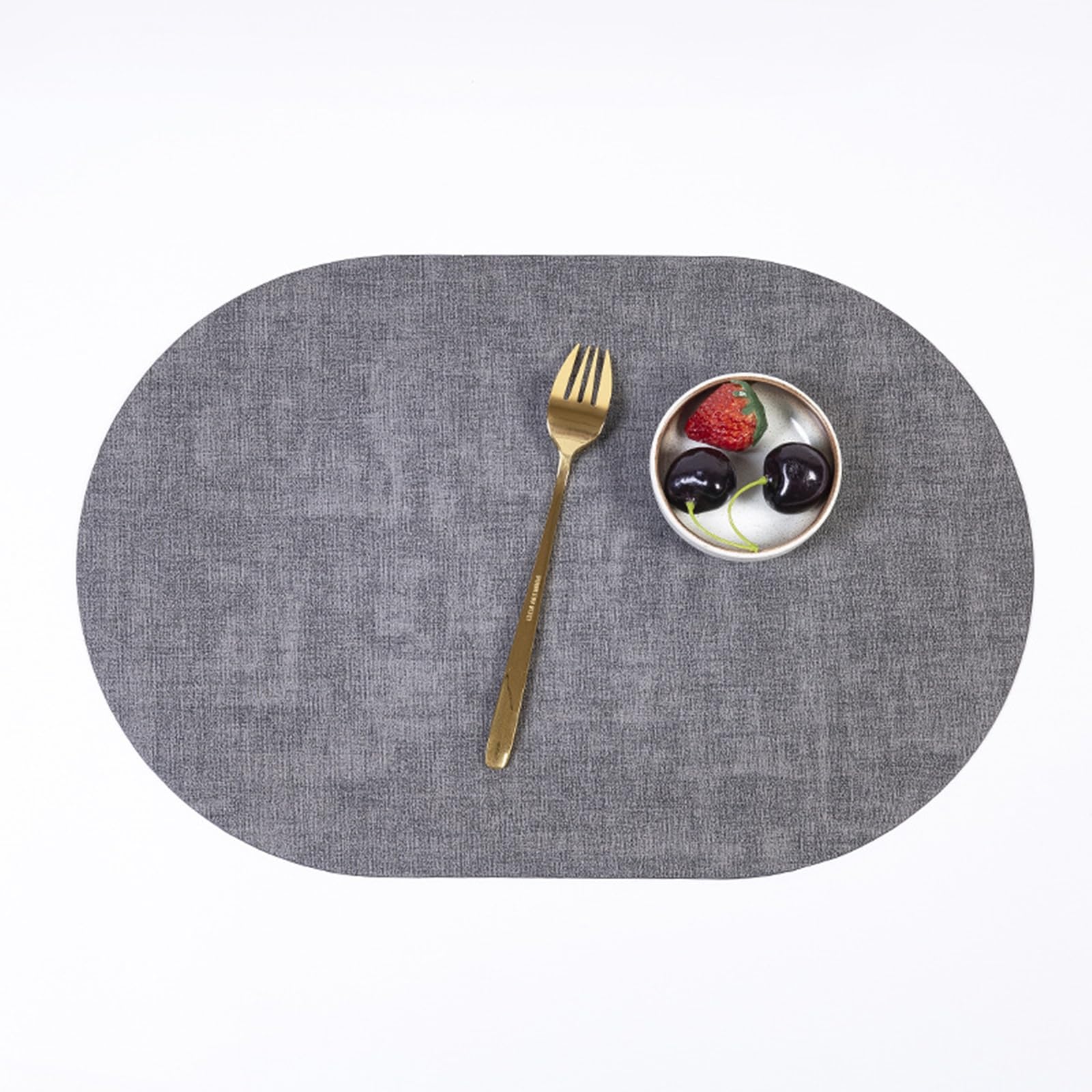 Platzset 6er, Platzdeckchen Rechteckig Pu Leder Schwarz Grau Platzmatten Abwaschbar 30x45cm