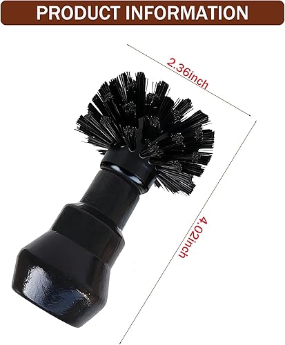 Miniatura 6 de Cepillo de limpieza portafiltro, herramienta profesional de limpieza de café espresso barista con mango negro de madera para máquina de café