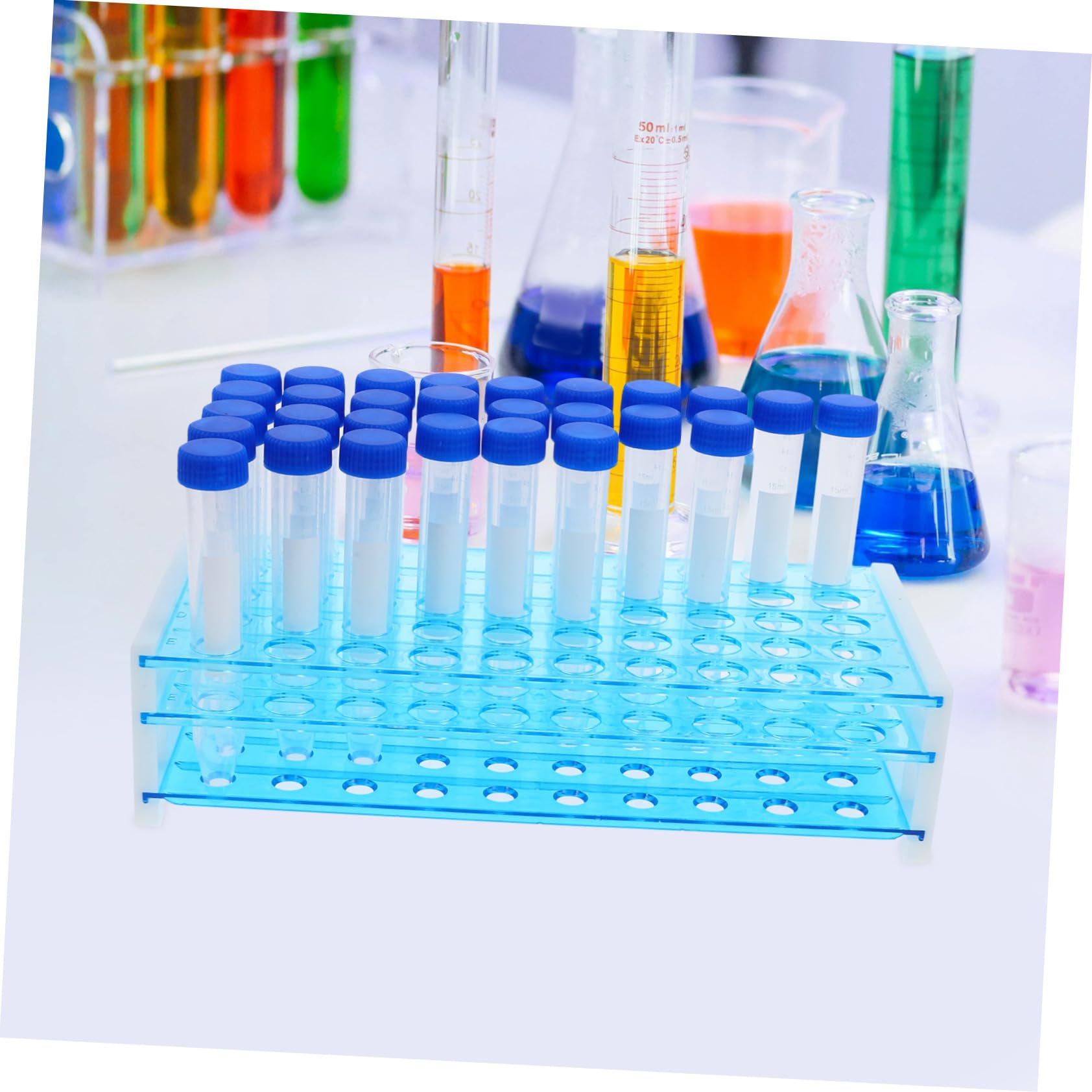 Gatuida 100piezas Gradillas para Tubos de Ensayo Tubos de Centrífuga de Ensayo de Plástico para Laboratorio para Experimentos Científicos y Uso Laboratorio