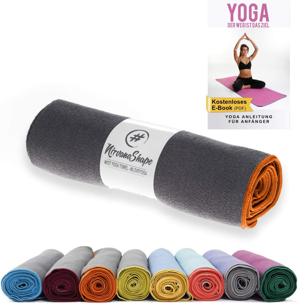 NirvanaShapeNon-slip yoga towel | Hot yoga towel with non-slip beads | Yoga towel overlay for yoga mat (73" 25" | 185x63 cm)