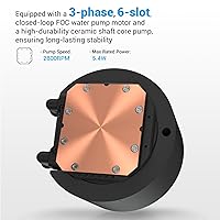 Vista 3 de SAMA Q60 - Enfriador líquido AIO de CPU de 14.173 in, pantalla LCD de 2.8 pulgadas, ventiladores FDB PWM silenciosos, bomba de alto rendimiento