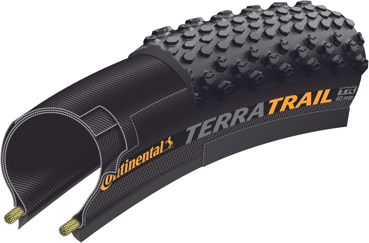 Continental Terra Trail - Black - Tubeless Gravel Bike Tire | Fast Rolling with Confident Cornering Control - E25 Ebike Rated -