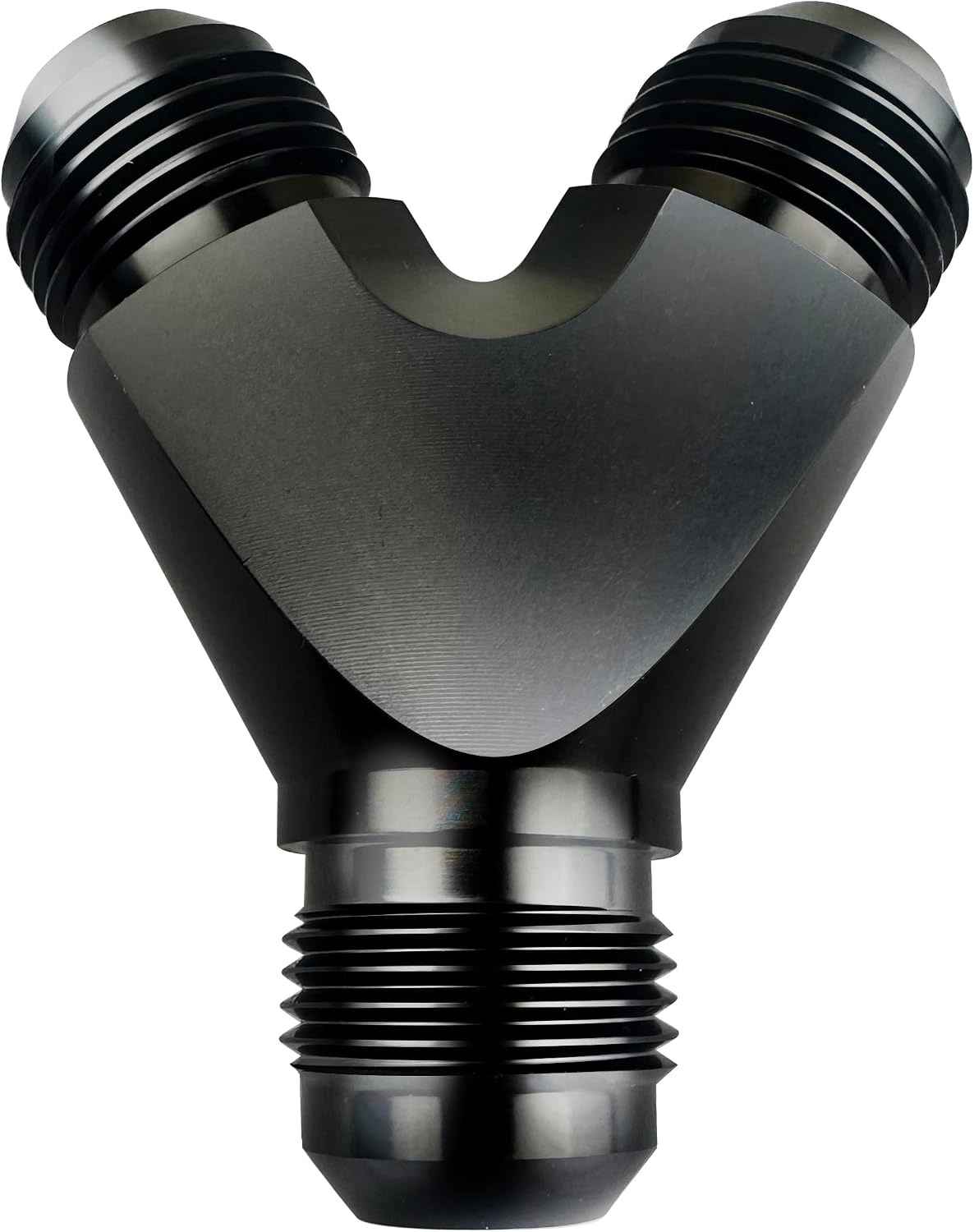 8AN Y Adapters Male Flare Fuel Line Hose Fitting Block Tee Pipe Aluminum Adapter 8 AN to AN 8 to AN8 Male Thread Black