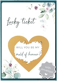 Joli Coon Will you be my maid of honor scratch card - Maid of honor proposal with envelope - Eucalyptus