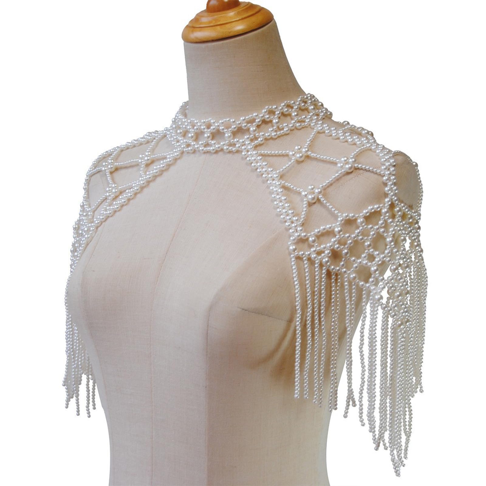 Châle à franges en perles pour soirée - Pashmina tendance - Pour robes de mariée Cheongsam - Décoration unique