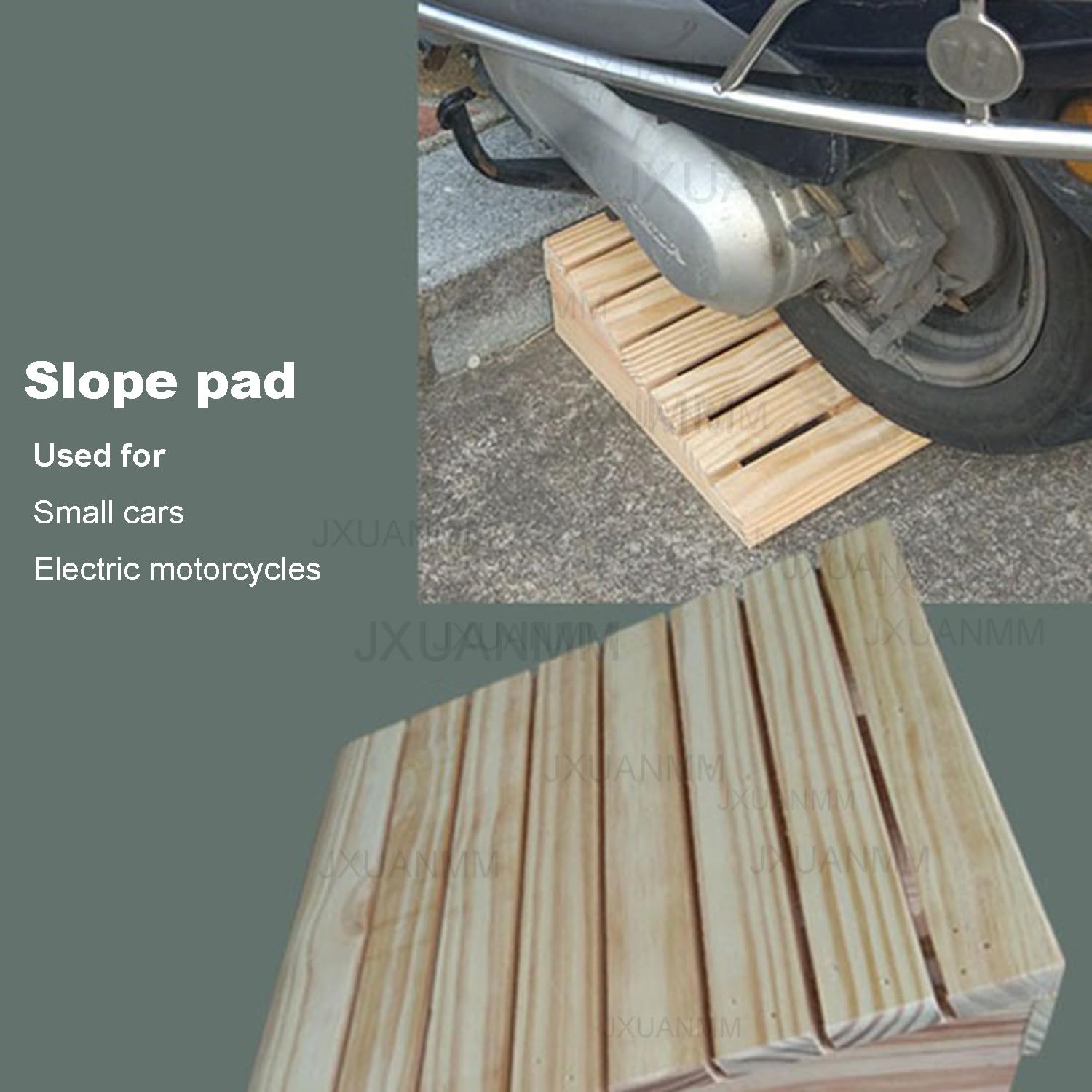 Rampas de madera portátiles para sillas de ruedas, Rampas de entrada a casa, Pasos al aire libre, Rampa de bordillo, Sillas de ruedas Andadores, 30.8 x 30 x 8 cm