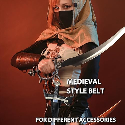 Miniatura 5 de Medieval Dagger Holster Sword Frog PU Leather Halloween Sword Holster Renaissance Fairs LARP Belt Sheath Accessory