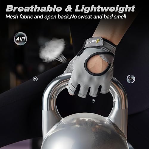 Miniatura 2 de Guantes de entrenamiento para mujeres y hombres, guantes ligeros de levantamiento de peso, transpirables, sin dedos, guantes de gimnasio, ejercicio,