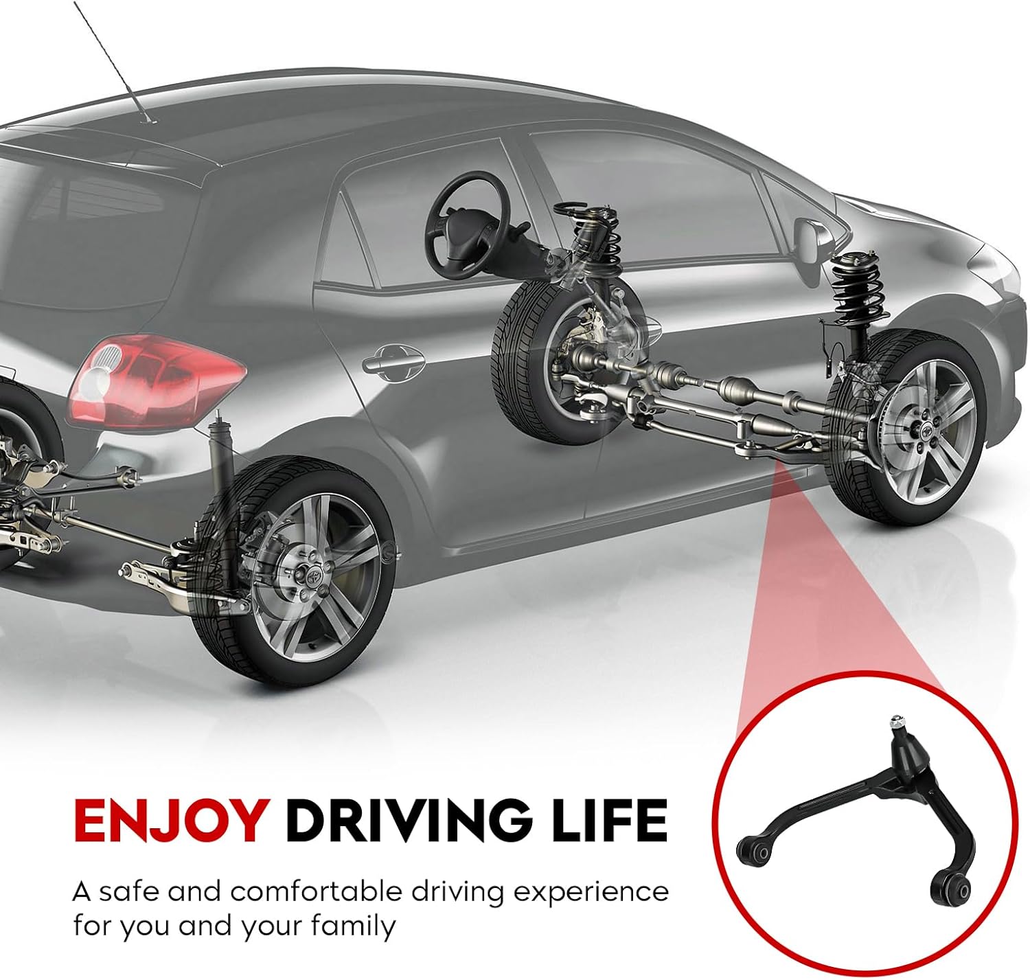 Front Upper Control Arm and Ball Joint Assembly Fit for 2002 2003 2004 2005 2006 2007 Jeep Liberty Driver or Passenger Side K3198 52088632AA