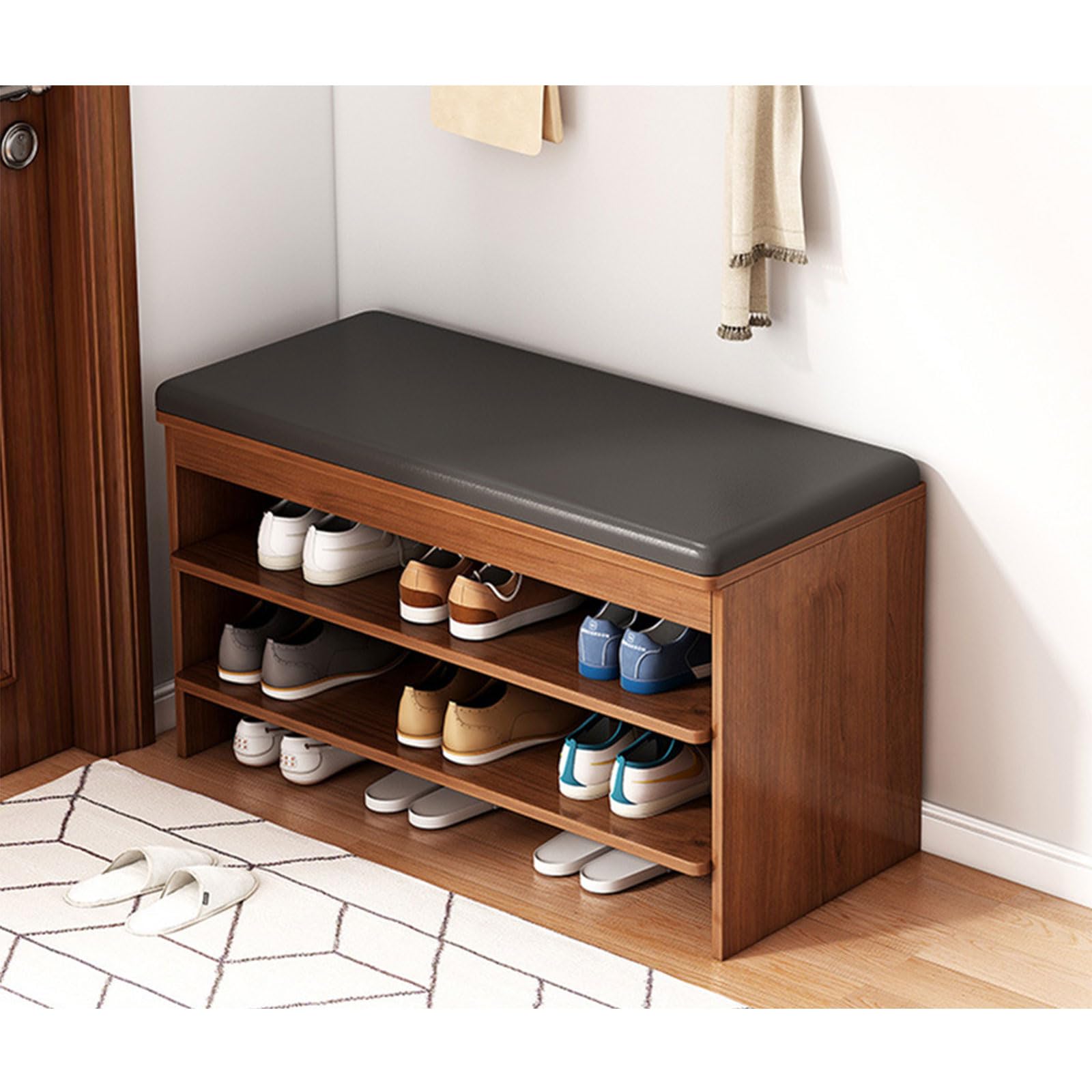 Tabouret à langer multifonctionnel moderne avec banc de rangement de chaussures pour la chambre