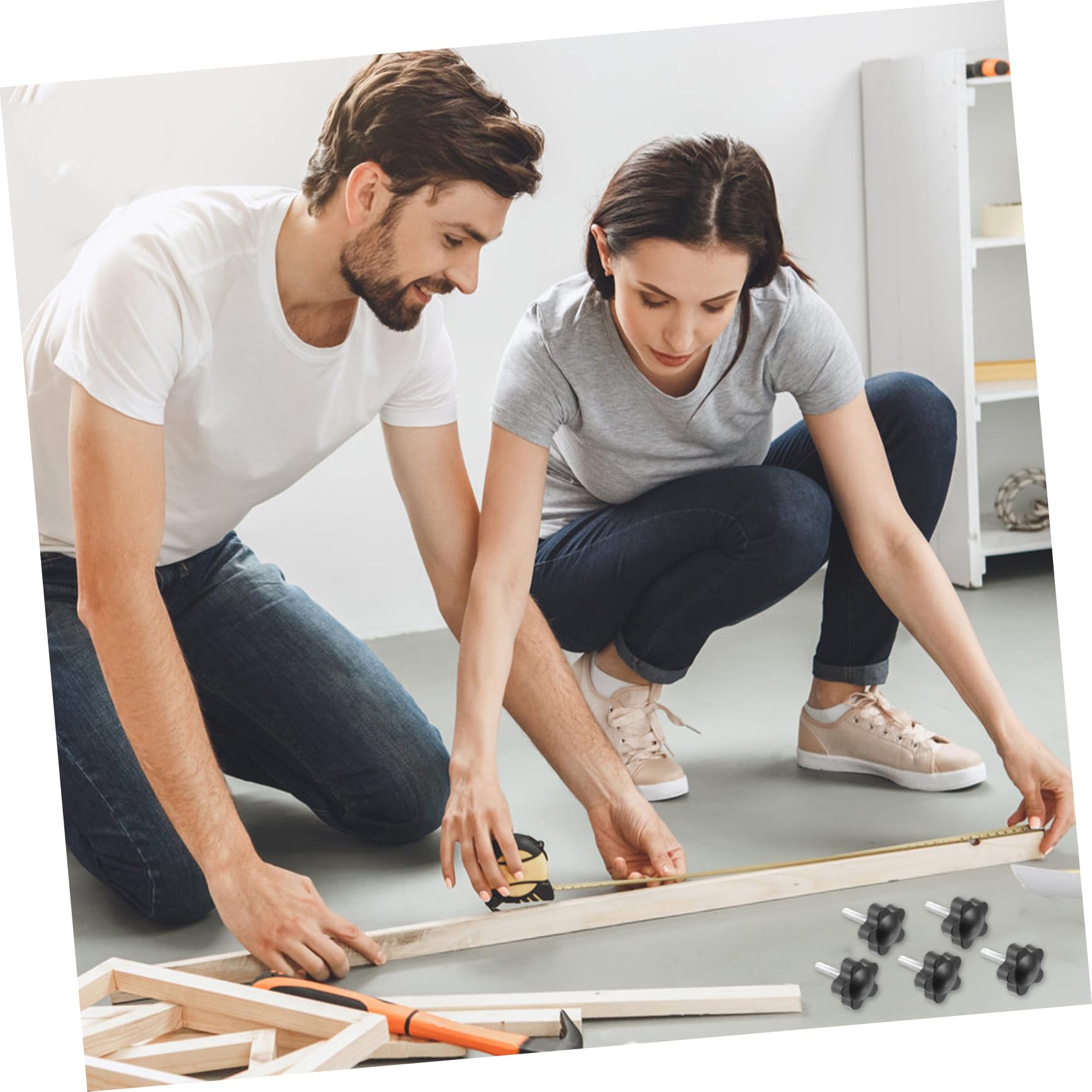 CIYODO 15pcs M8 Hand Screw Straw Broom Clamping Star Screw Head Clamping Knob Knobs Screw Knobs Manual Screws to Clamp Knob Screw Heads Manual Thread Knob Zinc Alloy Black