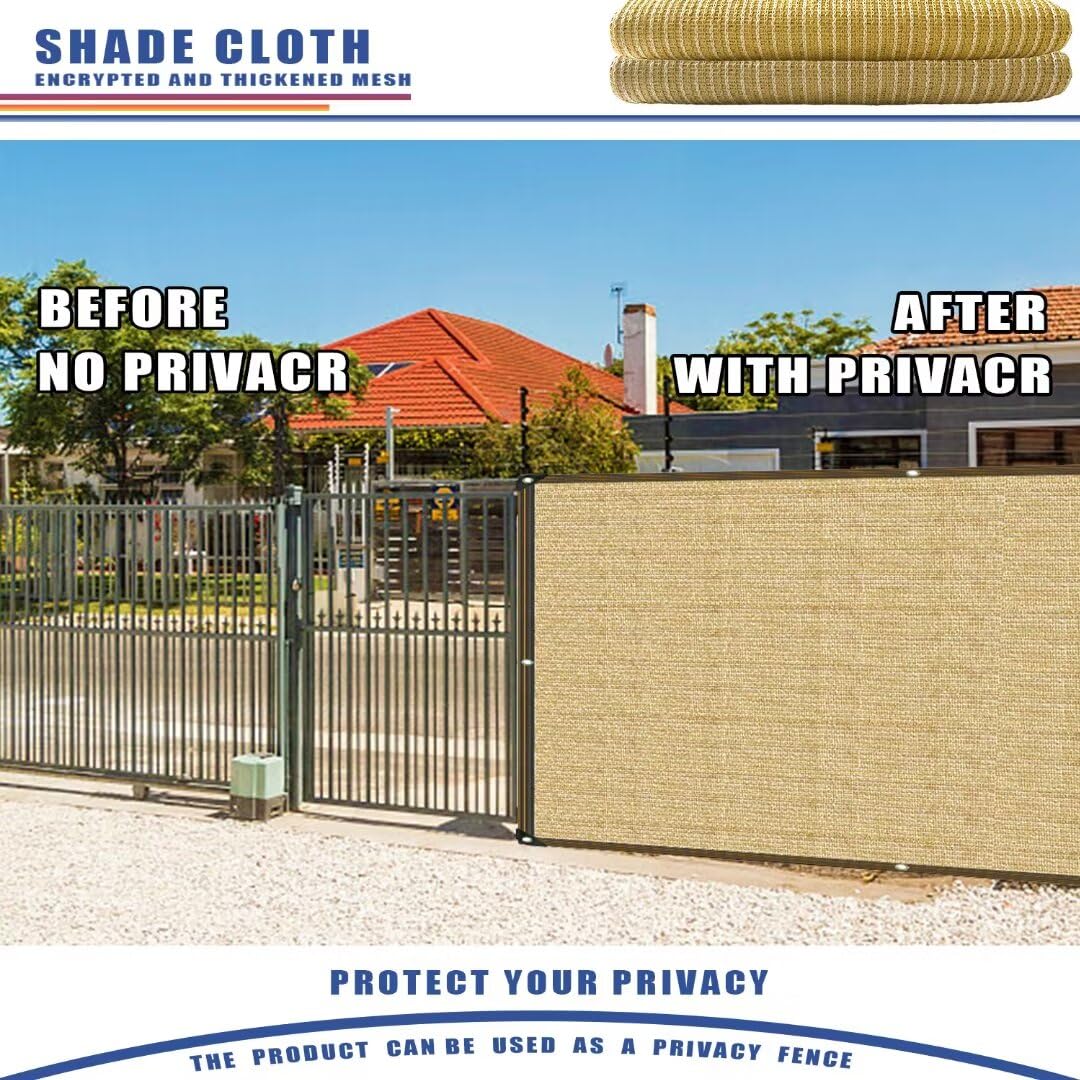 Red de Sombra Exterior para Jardín, 2 x 3 m, 70 % Tela Sombra con Ojales para Invernadero Balcón Terraza Perrera Toldo Plantas Piscinas, Beige