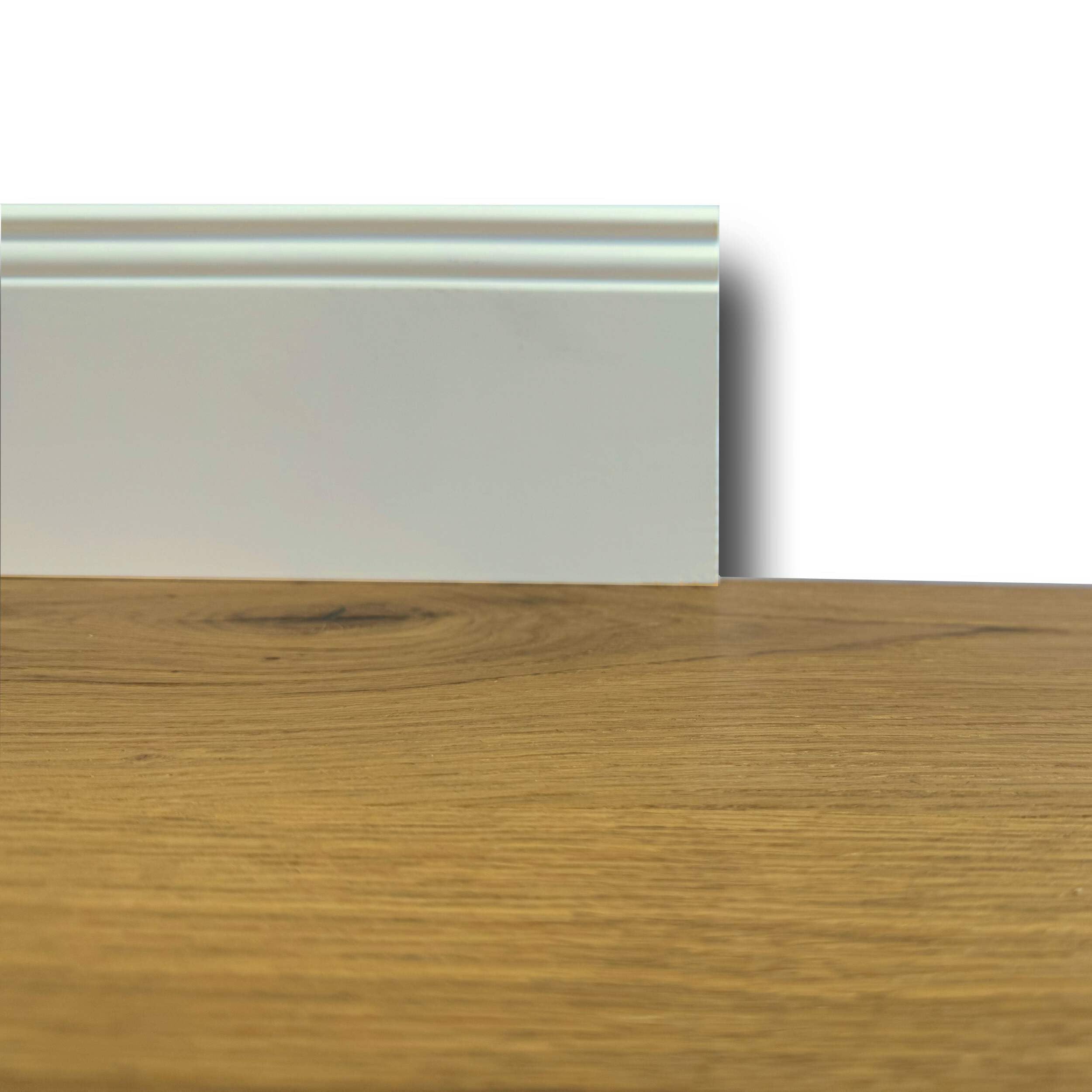 100ml di Battiscopa PREMIUM in legno MASSELLO mod.DUCALE 120x15 laccato bianco RAL 9010 (Avorio)