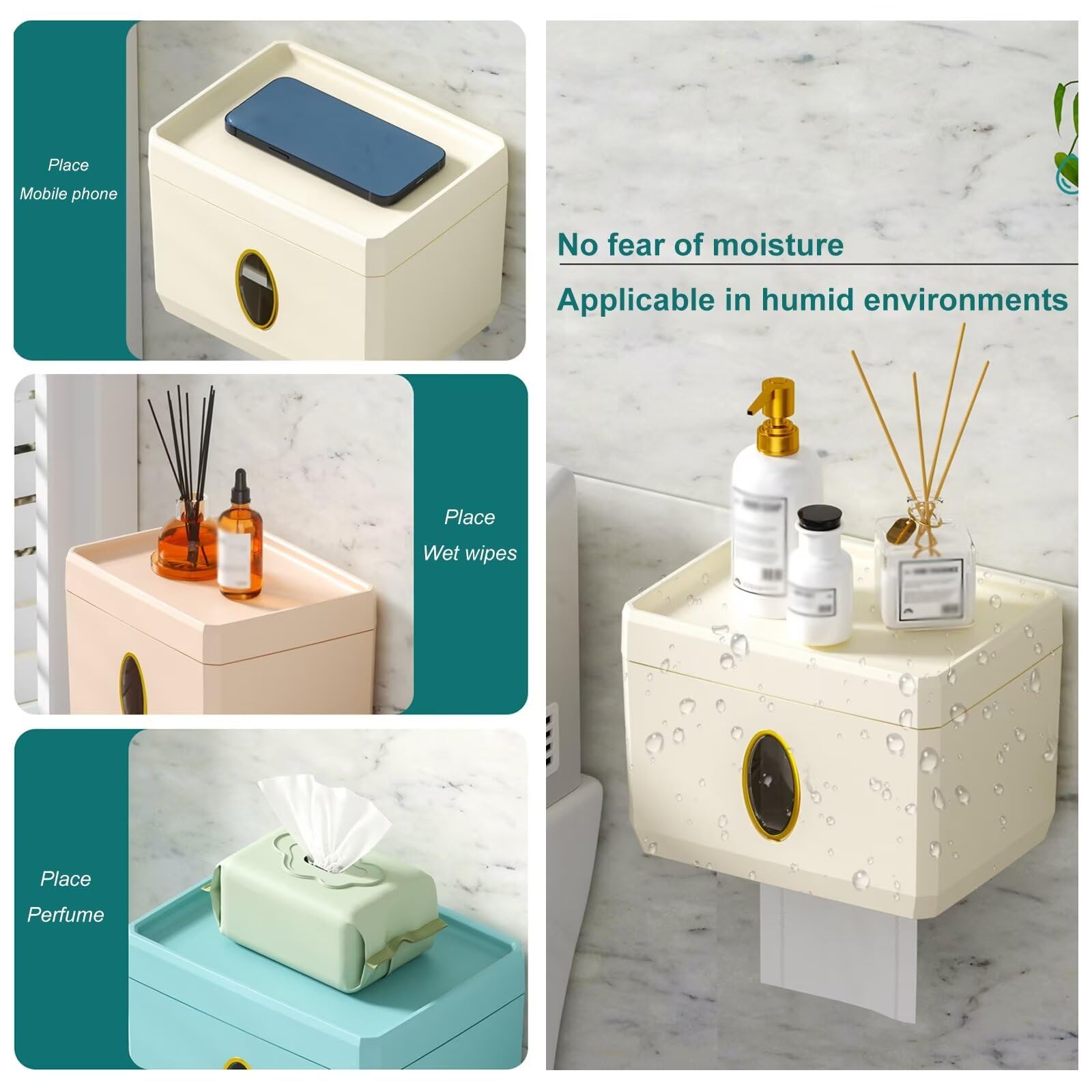 Dispensador de Toallas de Papel Plegable de Montaje en Pared, dispensador de Toallas de Mano Plegables para baño/Aseo, Soporte para Toallas de Papel para el hogar