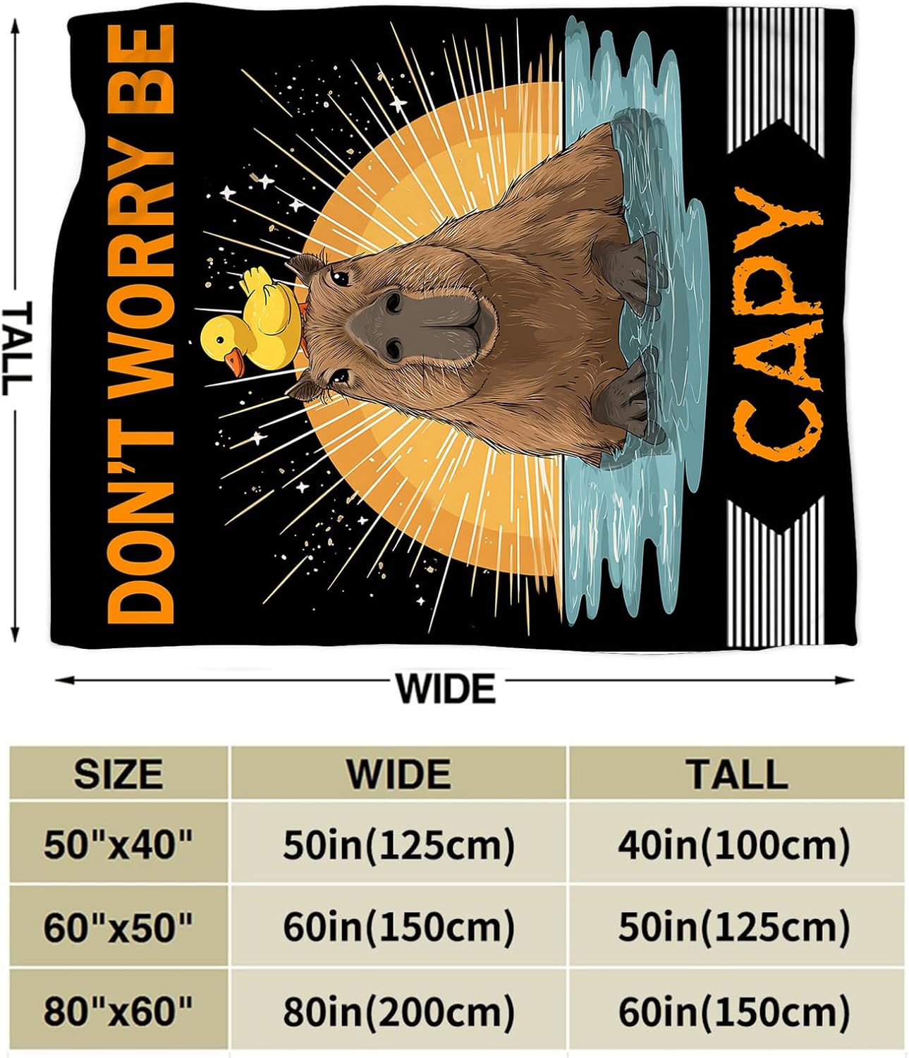 Taimeng Capybara Gifts Blanket, Funny Capybara Throw Blanket for Women Men, Animal Stuff Fleece Cozy Flannel Warm Lightweight Blankets Gifts for Kids Lovers Girls Boys 40"X50"