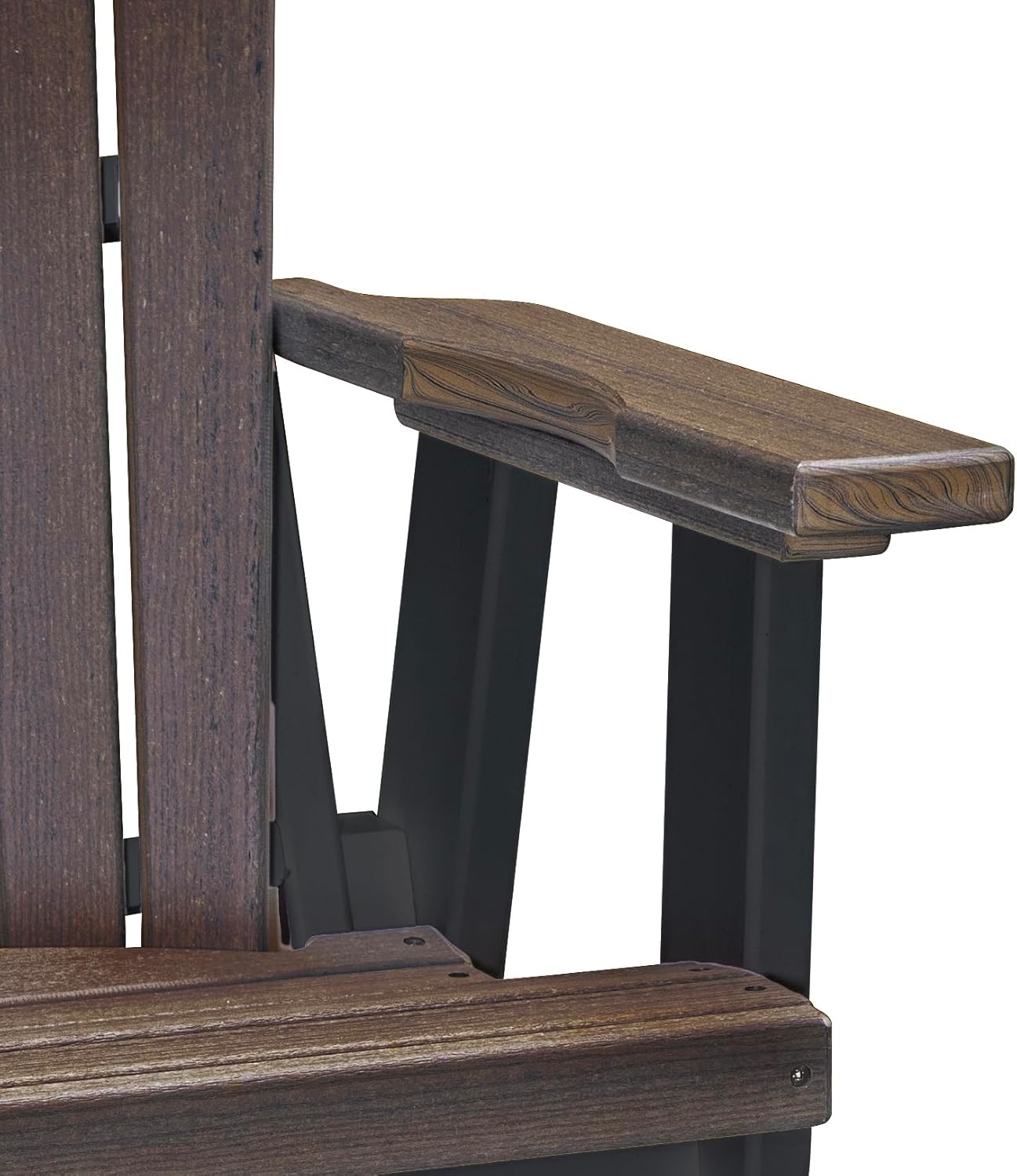 American Furniture Classics Fan Back Swivel Glider in Brazilian Walnut/Black