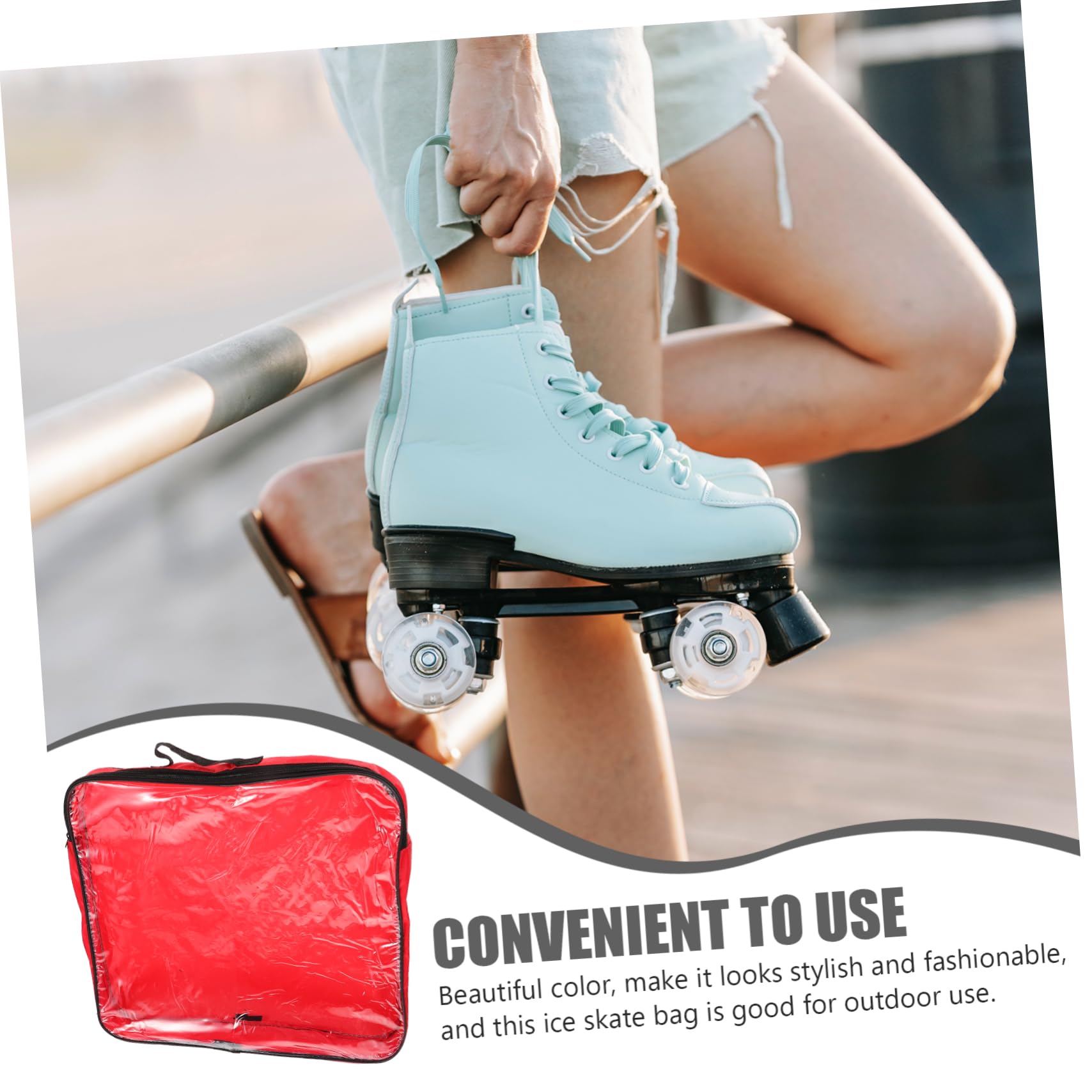 BCOATH Roller Skates Carrier Bag Capacity Portable Storage Holder for Women Stylish Outdoor Use Material for Skating Accessories Capacity